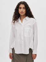 Rabens Saloner Djana Poplin Side Gather Shirt - White