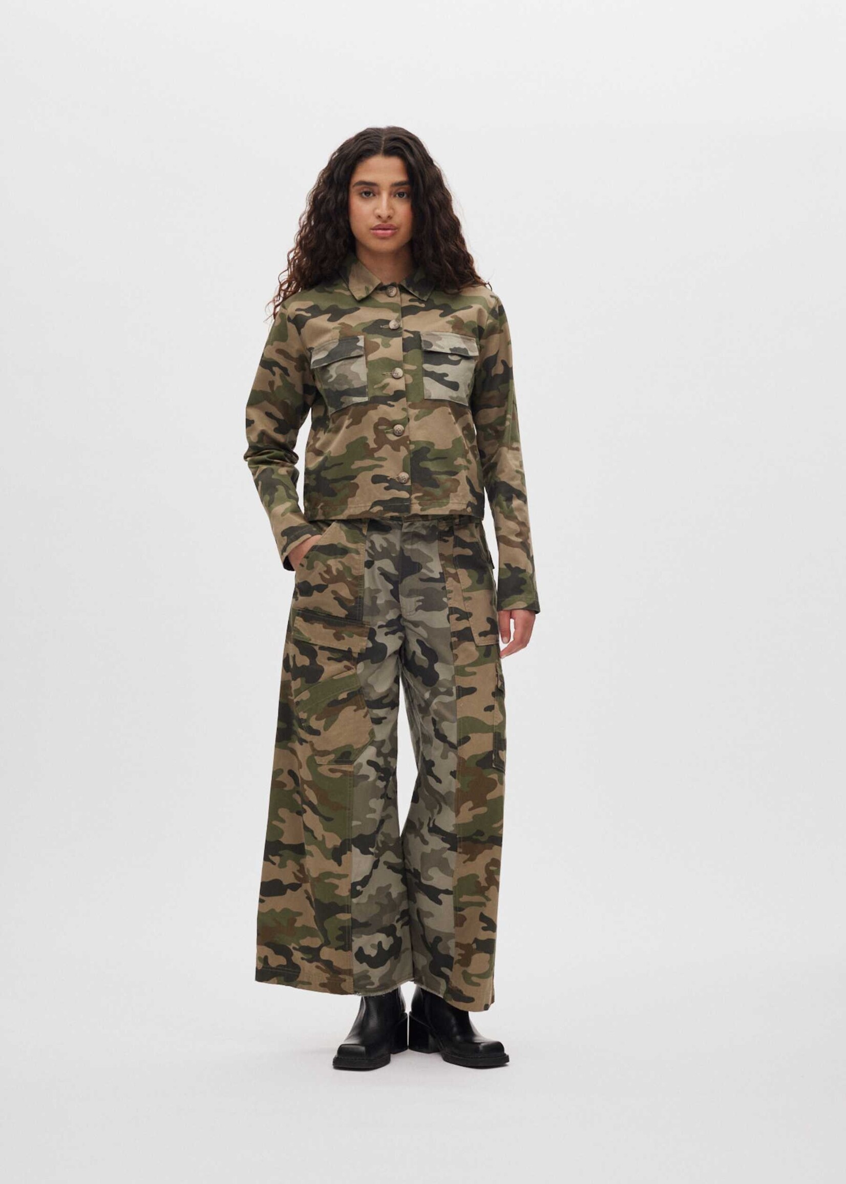 Rabens Saloner Niva Camo Patchwork Pants - Camo Combo