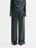 Ahlvar Mila satin trousers - Dark grey acetate