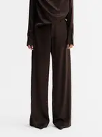 Ahlvar Mila satin trousers - Dark brown acetate