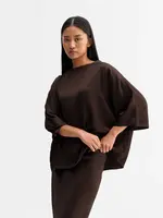 Ahlvar Tori satin tee - Dark brown acetate