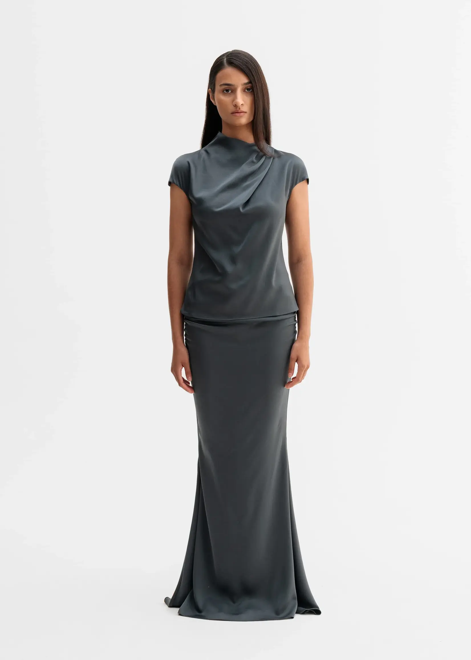 Ahlvar Lima top - Dark grey acetate