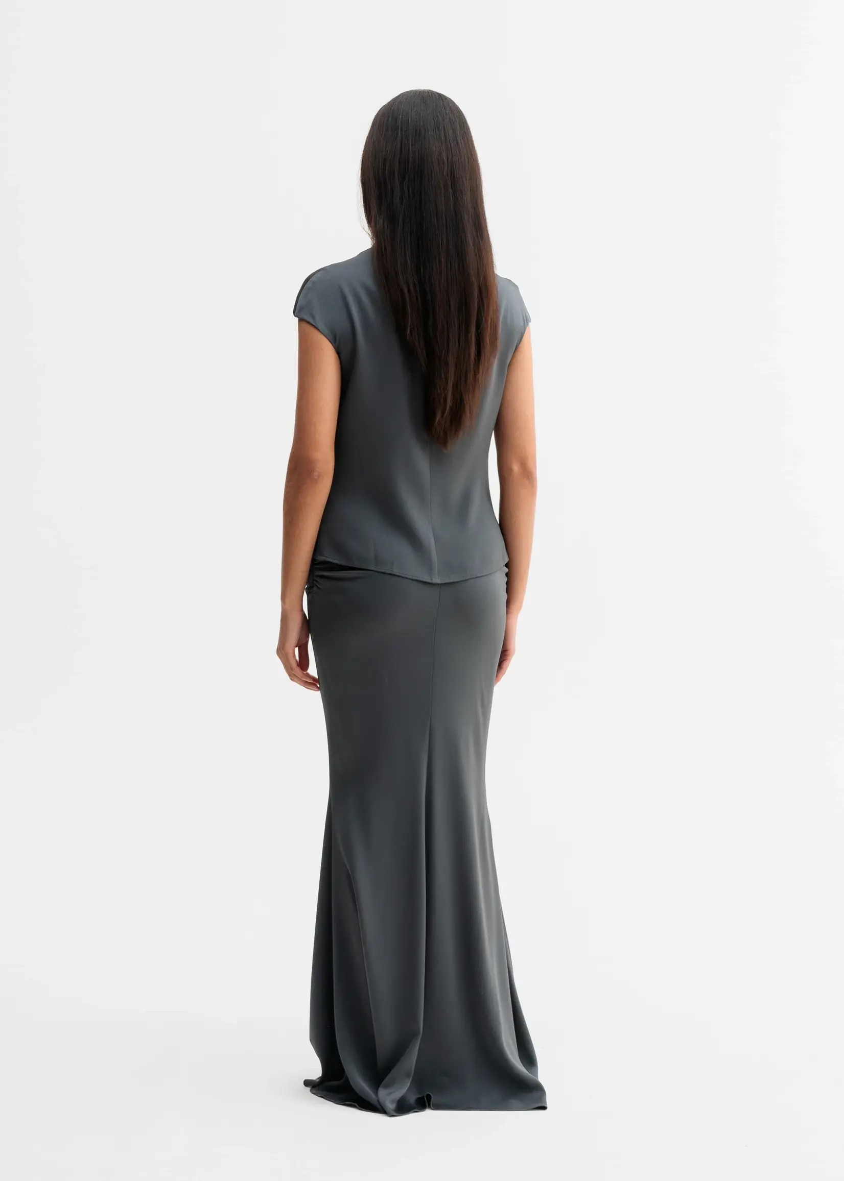 Ahlvar Lima top - Dark grey acetate