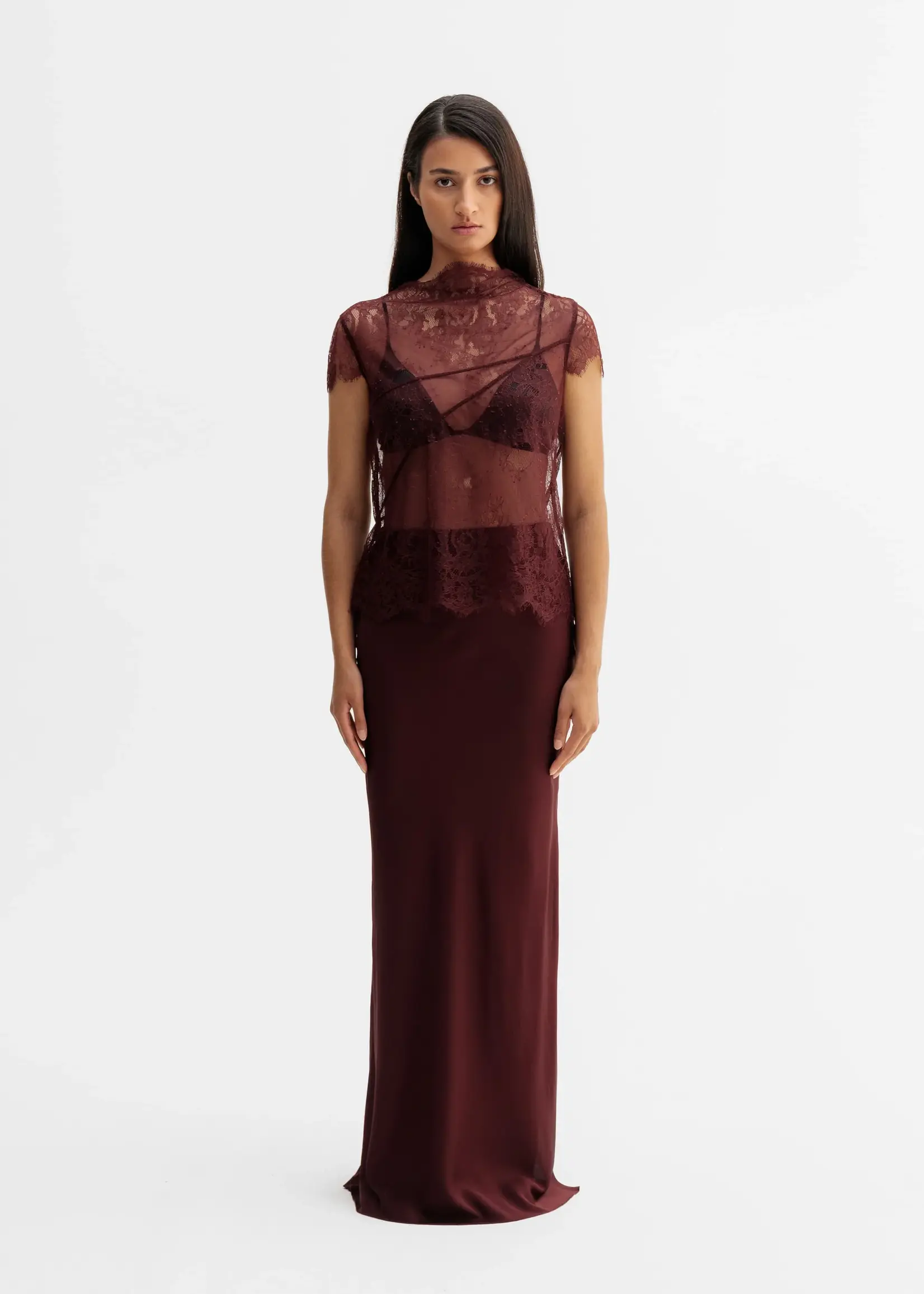 Ahlvar Eden lace top - Burgundy