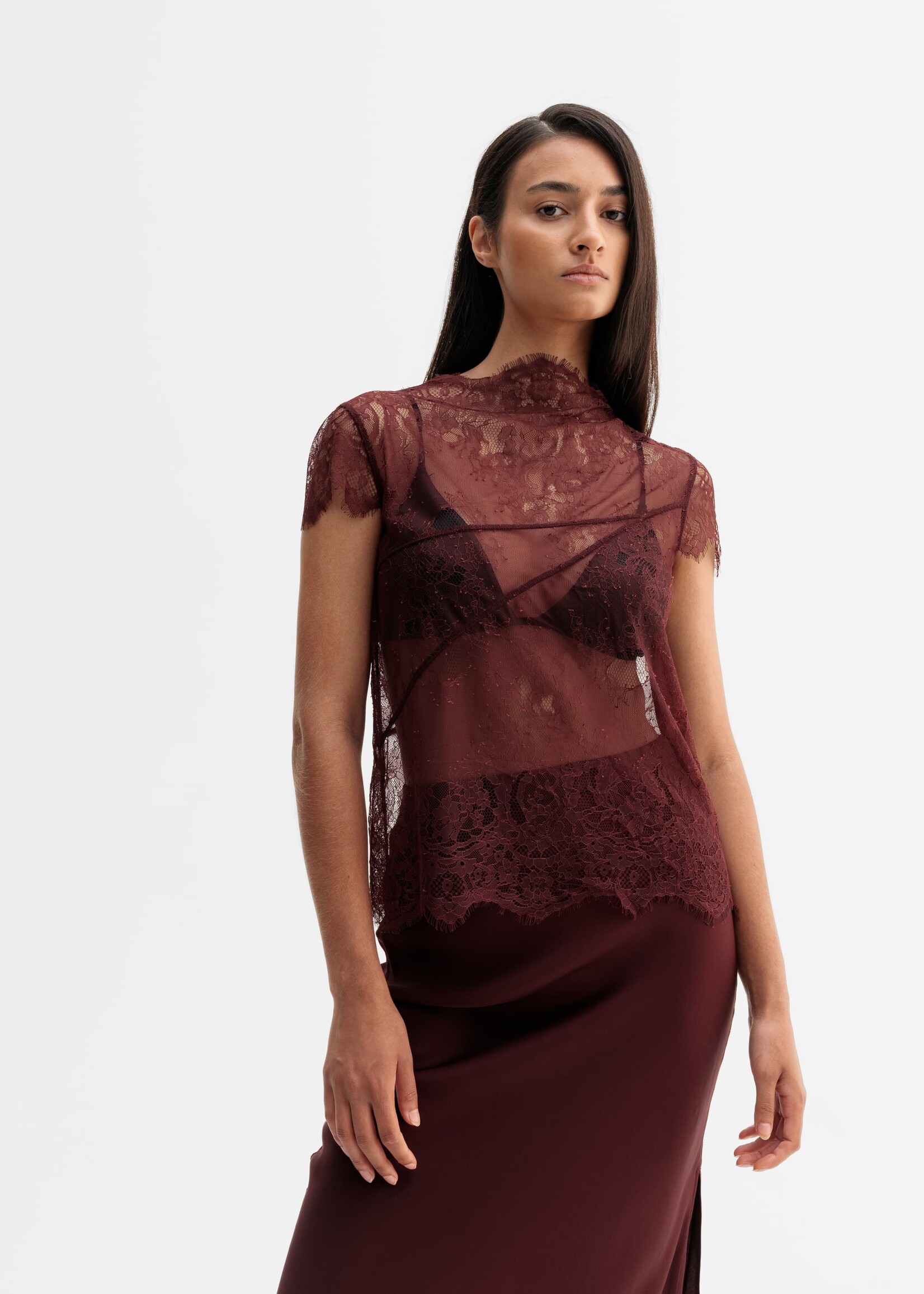 Ahlvar Eden lace top - Burgundy