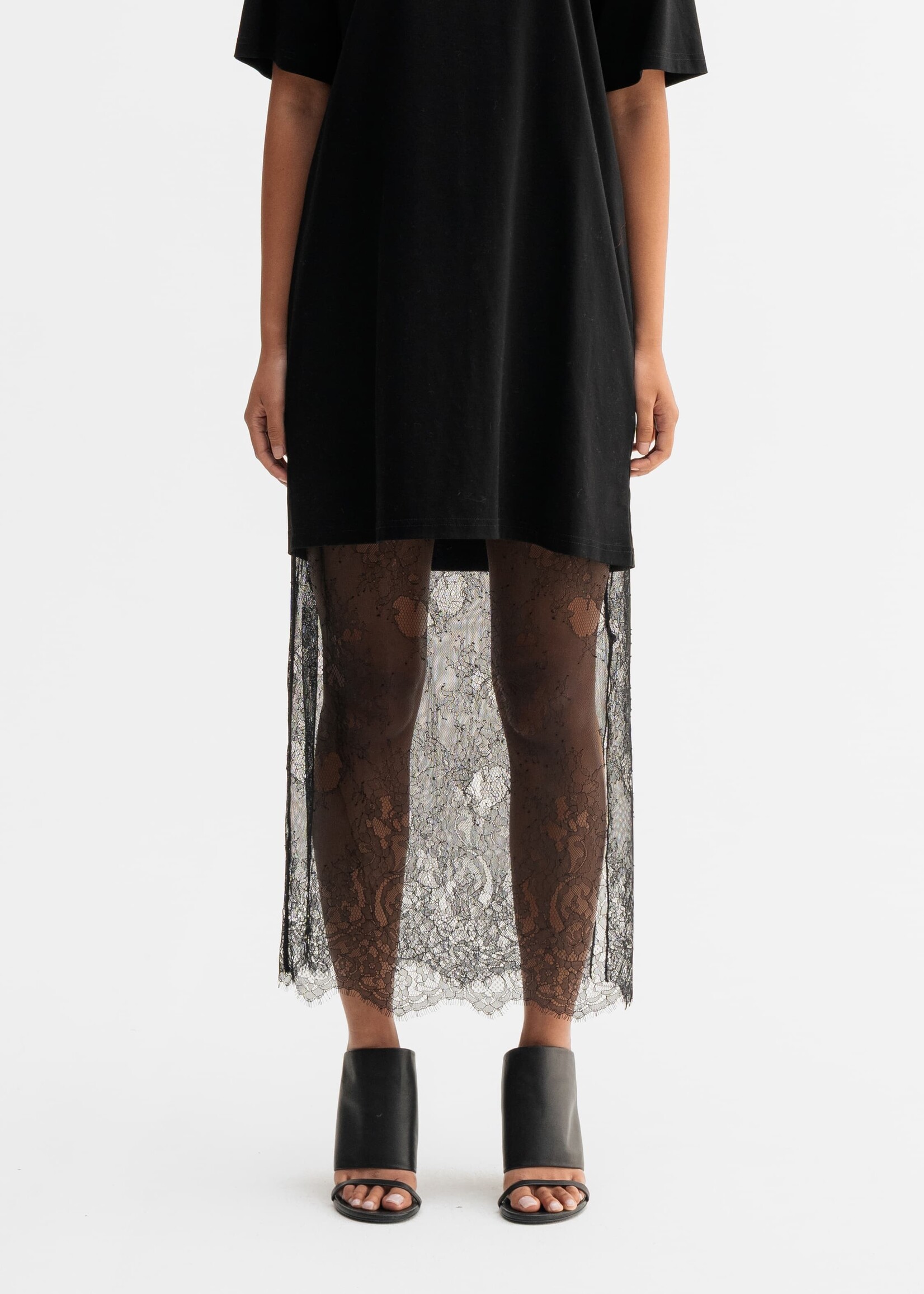 Ahlvar Hana lace pencil skirt - Black