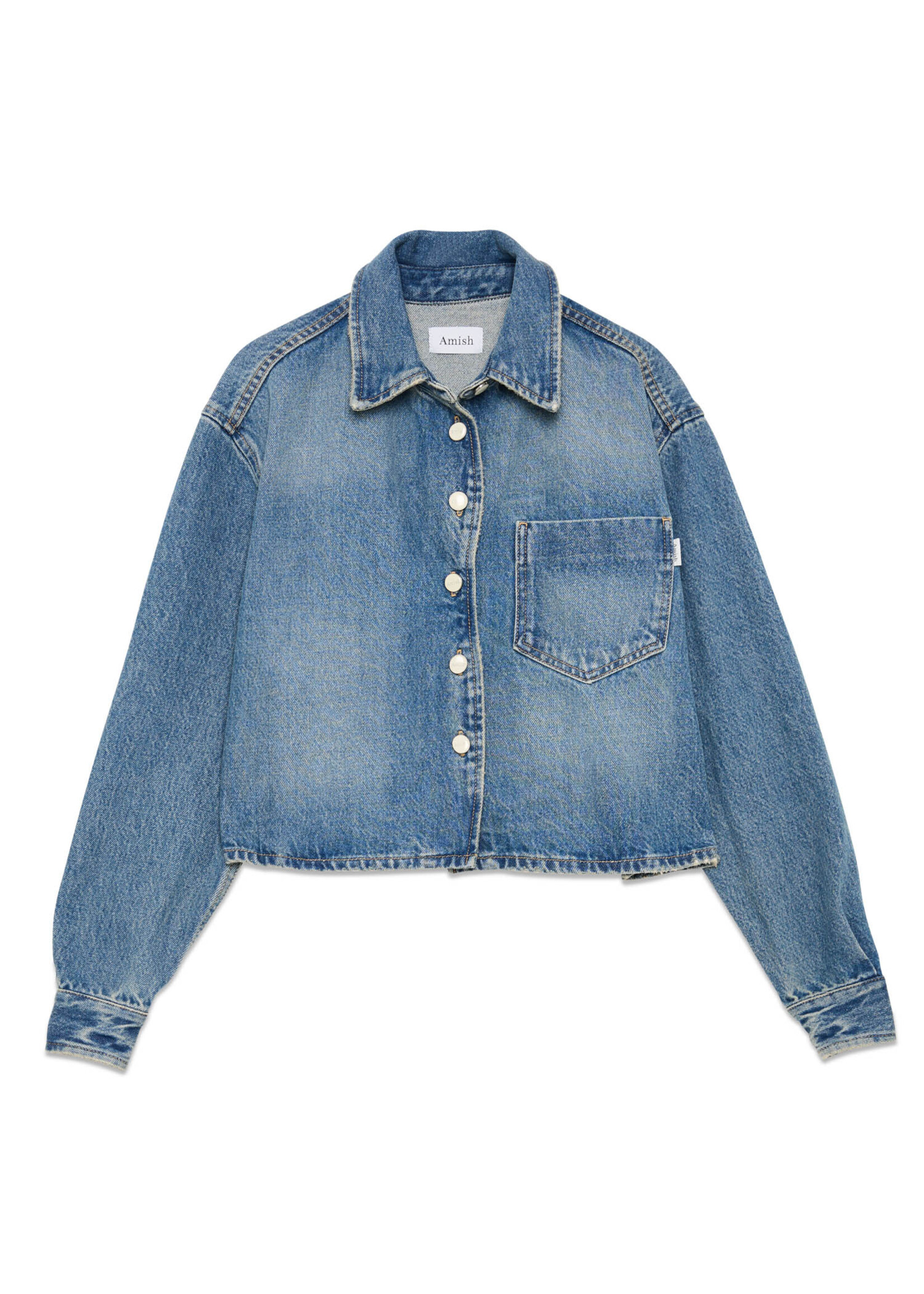 Amish Wavy front shirt - Traditional denim
