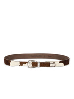Amish Western belt - Brown/off-white