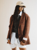 Amish Blend wool check jacket - Burgundy