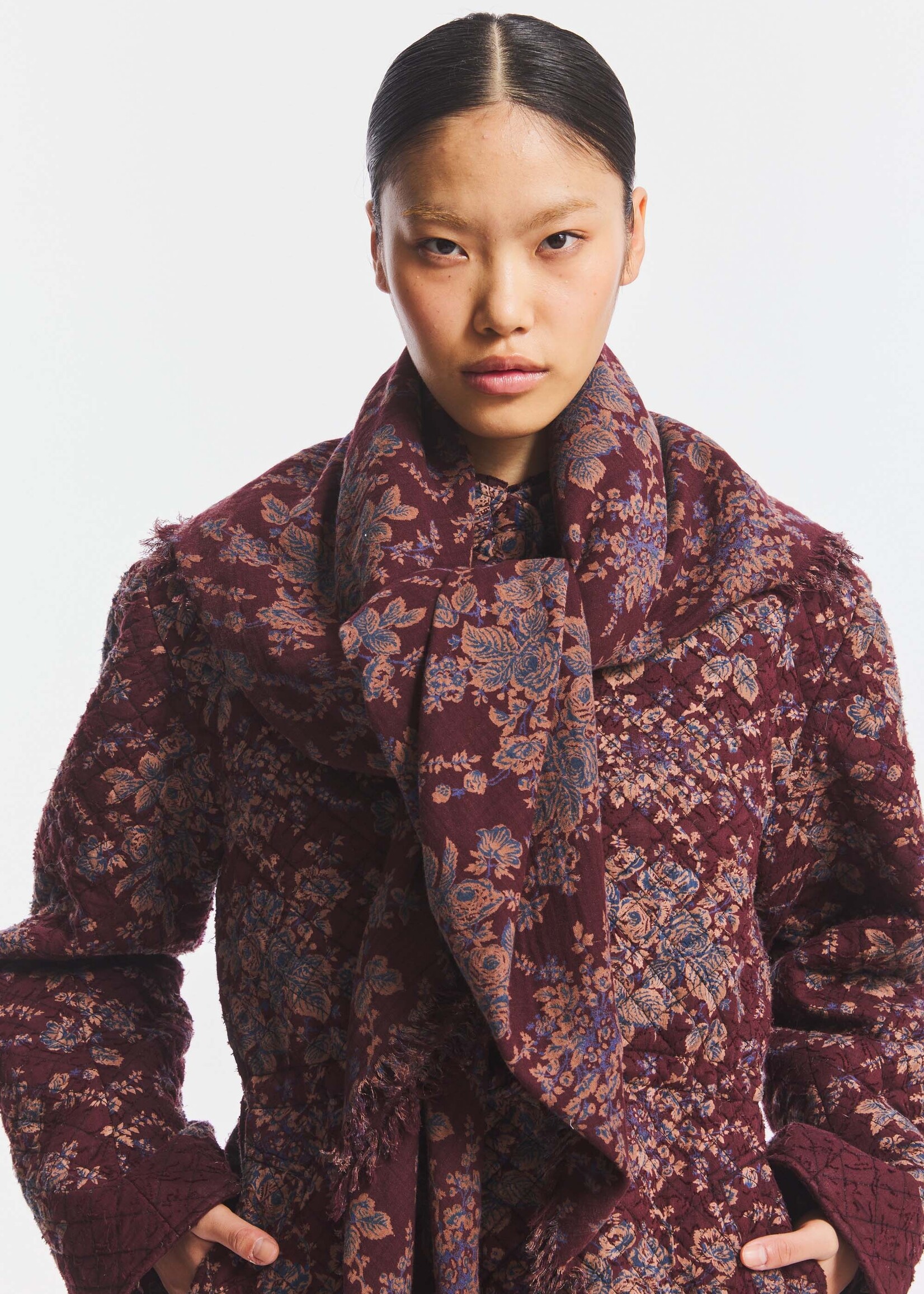 Cinzo big square scarf - Brown