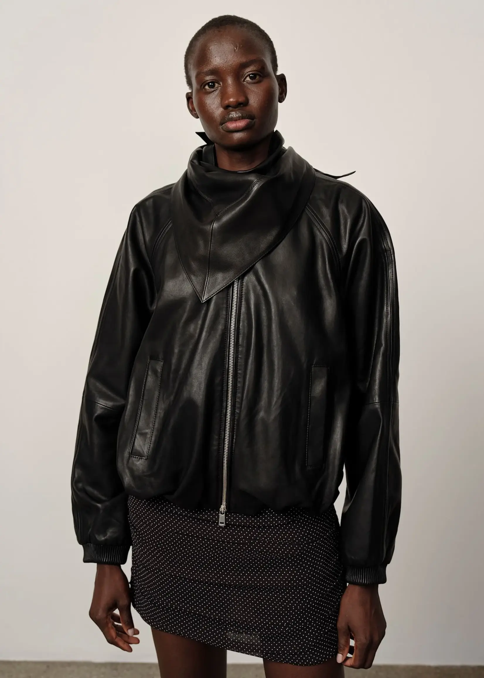Birgitte Herskind Yvette Leather Bomber Jacket - Black