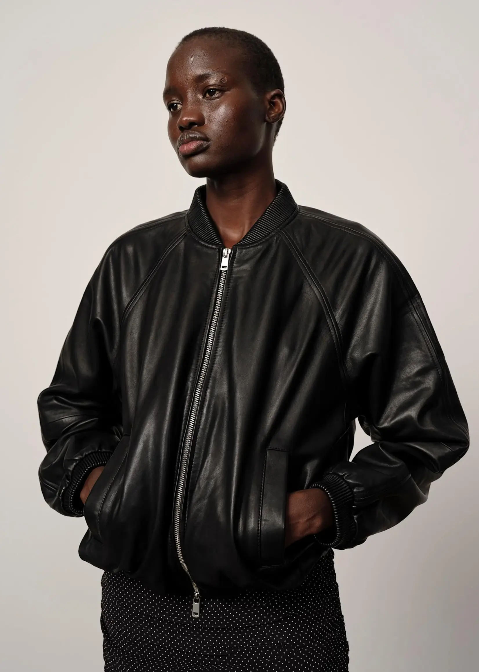 Birgitte Herskind Yvette Leather Bomber Jacket - Black