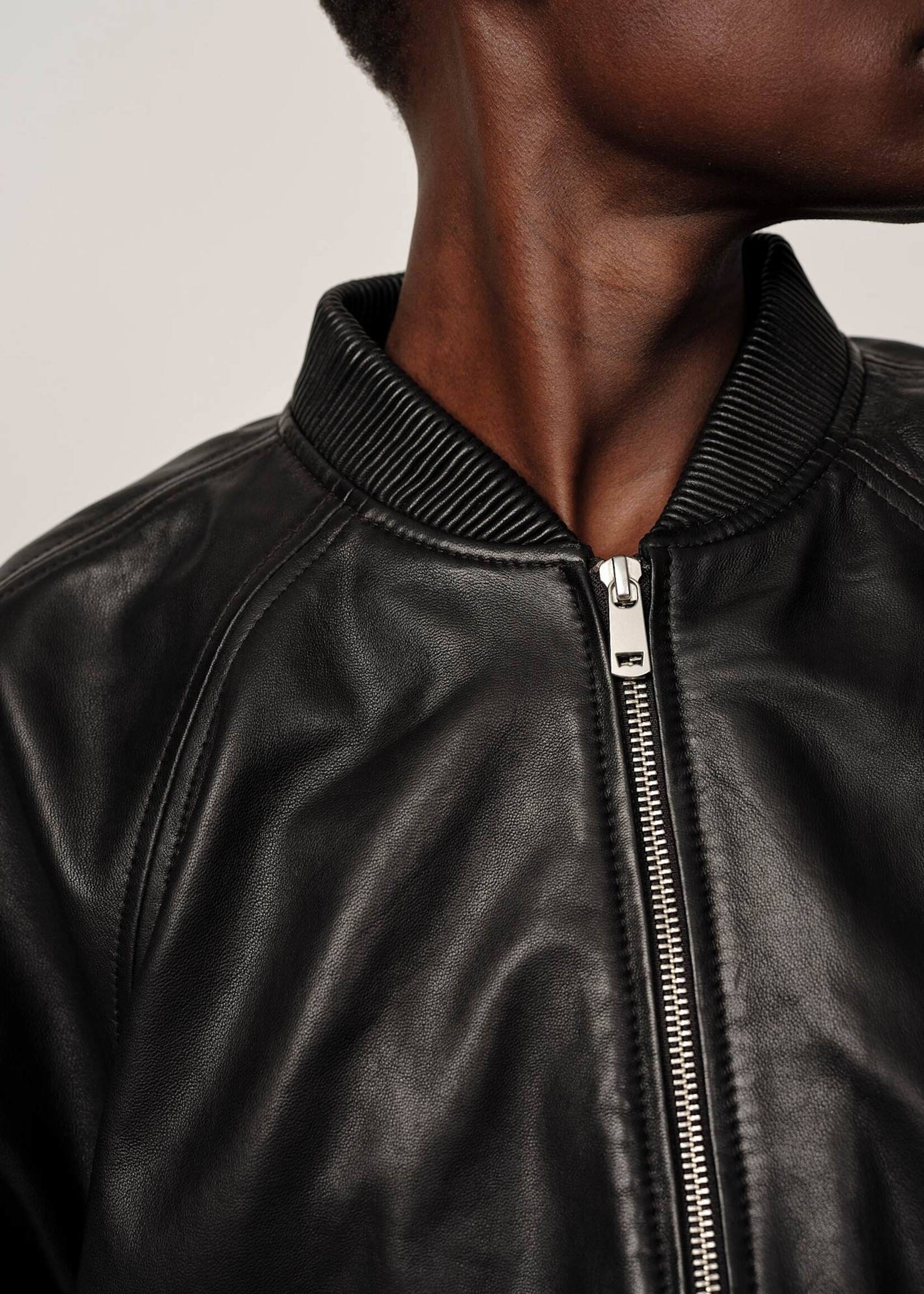 Birgitte Herskind Yvette Leather Bomber Jacket - Black