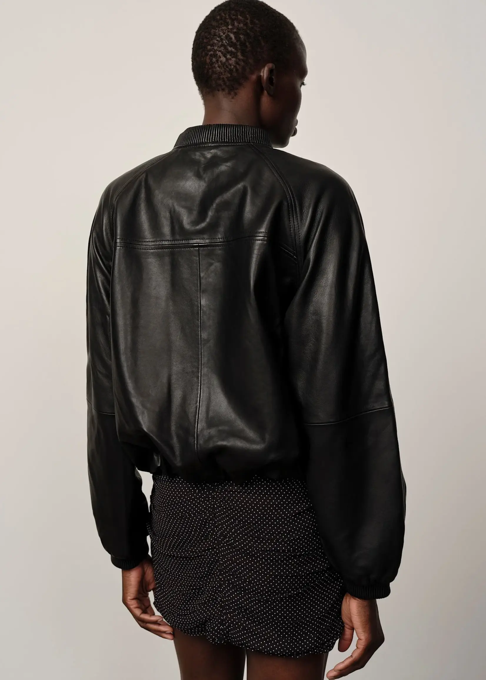 Birgitte Herskind Yvette Leather Bomber Jacket - Black