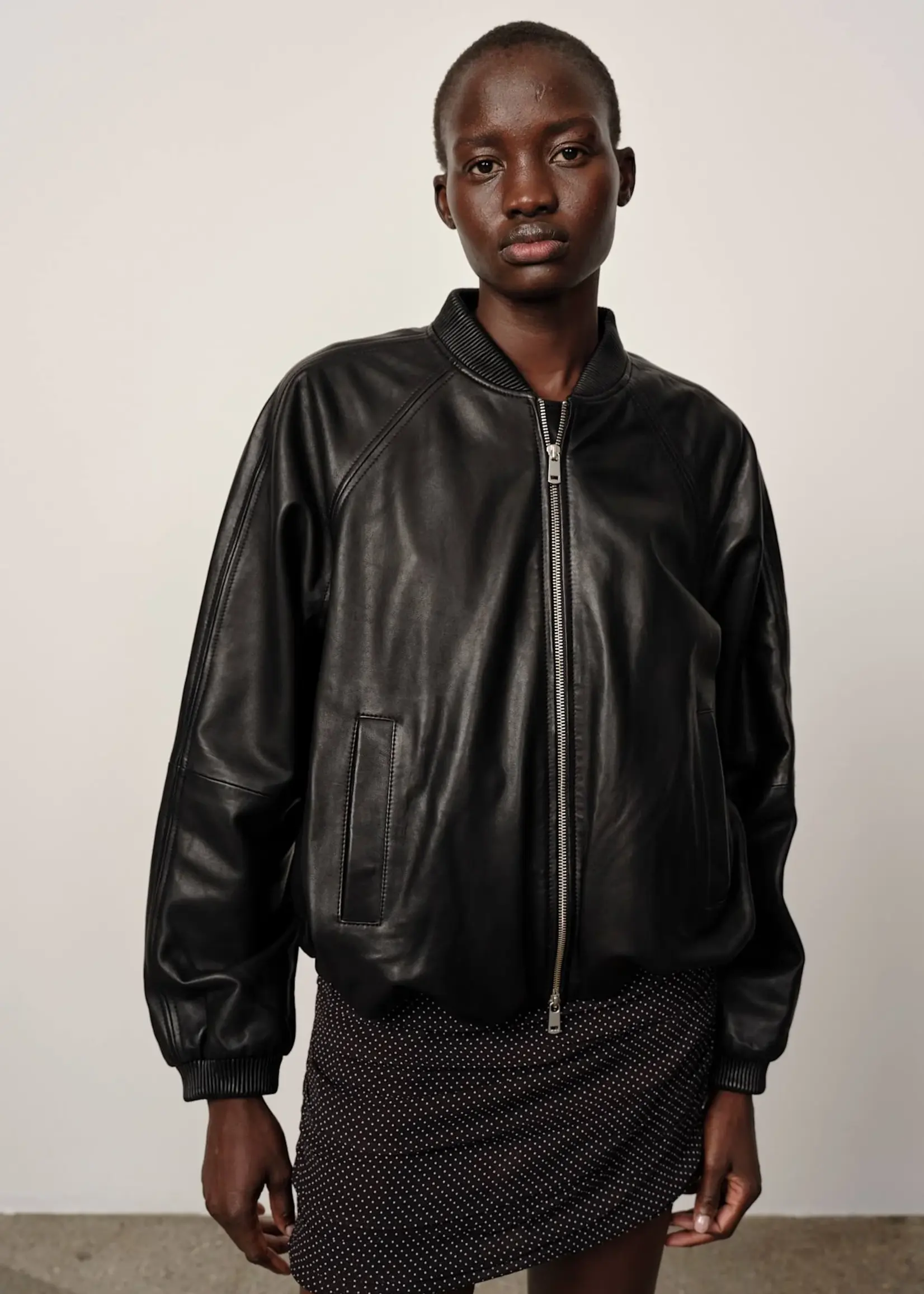 Birgitte Herskind Yvette Leather Bomber Jacket - Black