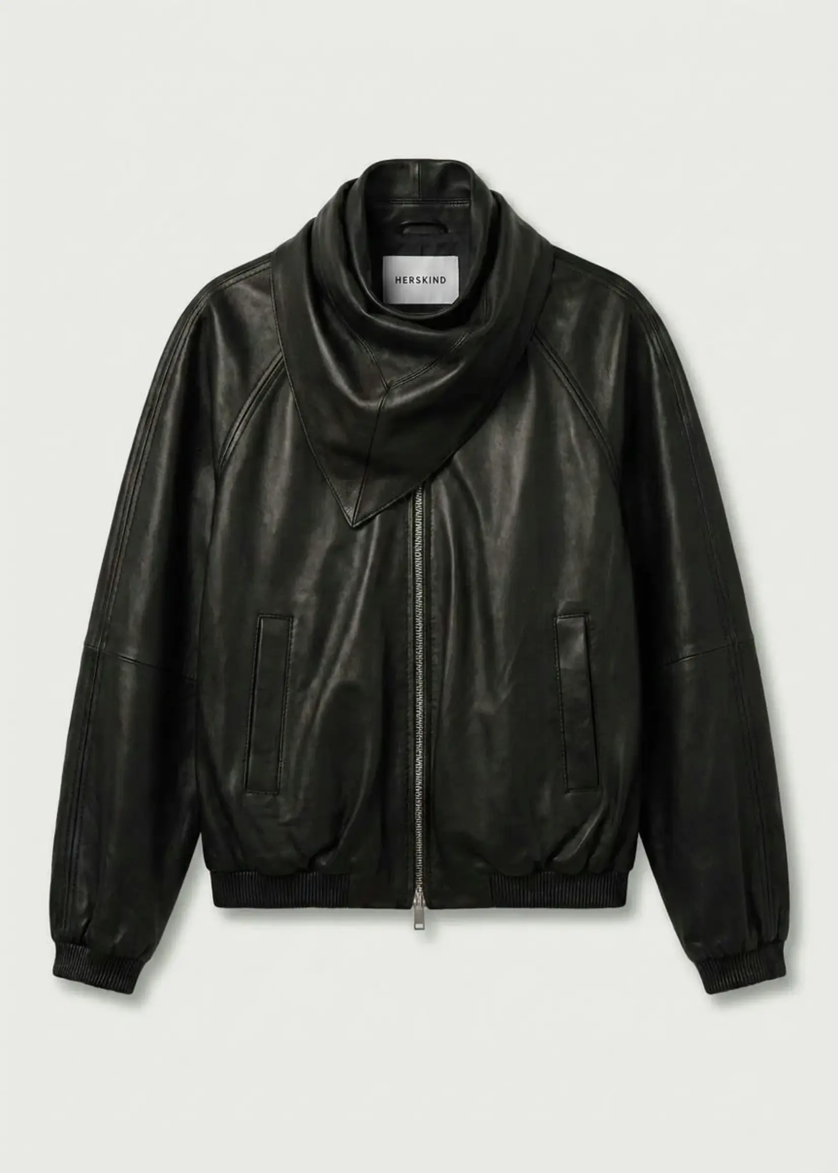 Birgitte Herskind Yvette Leather Bomber Jacket - Black