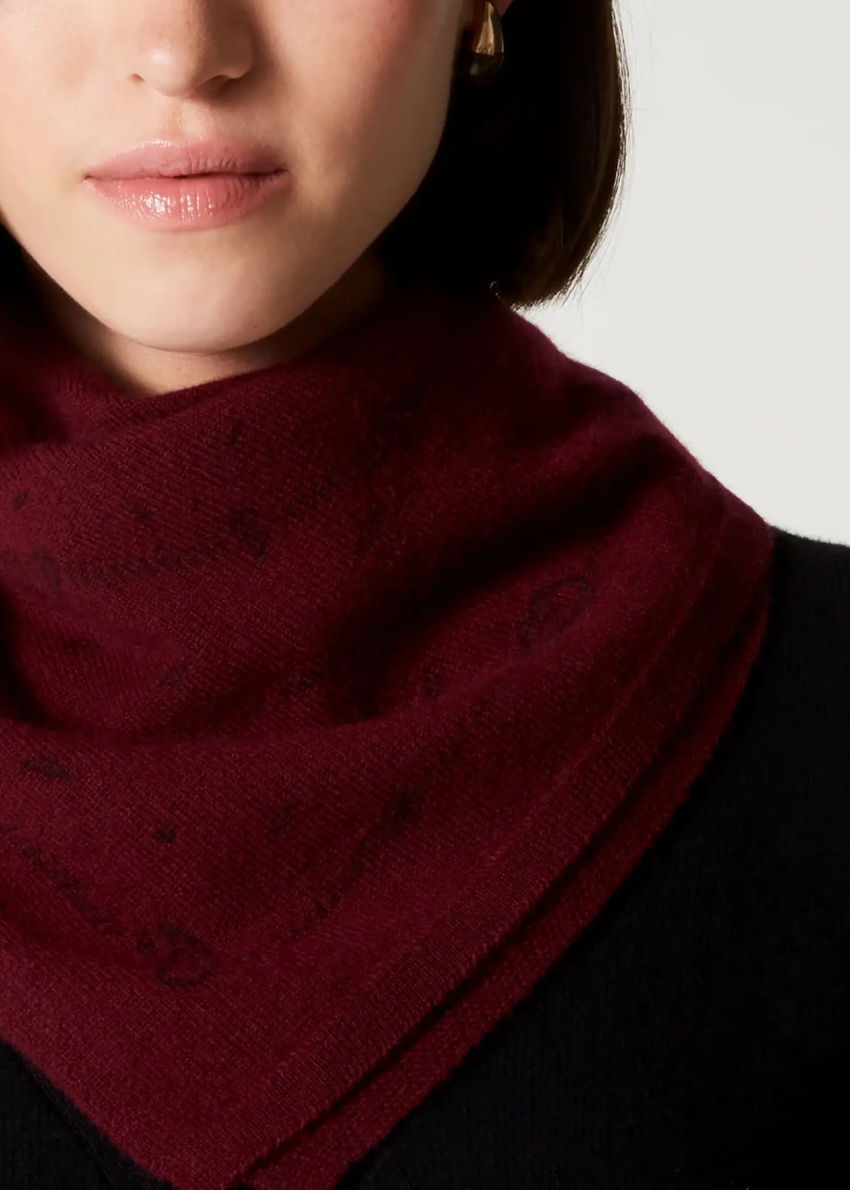 Absolut Cashmere Annabelle Print - Bandana - Burgundy