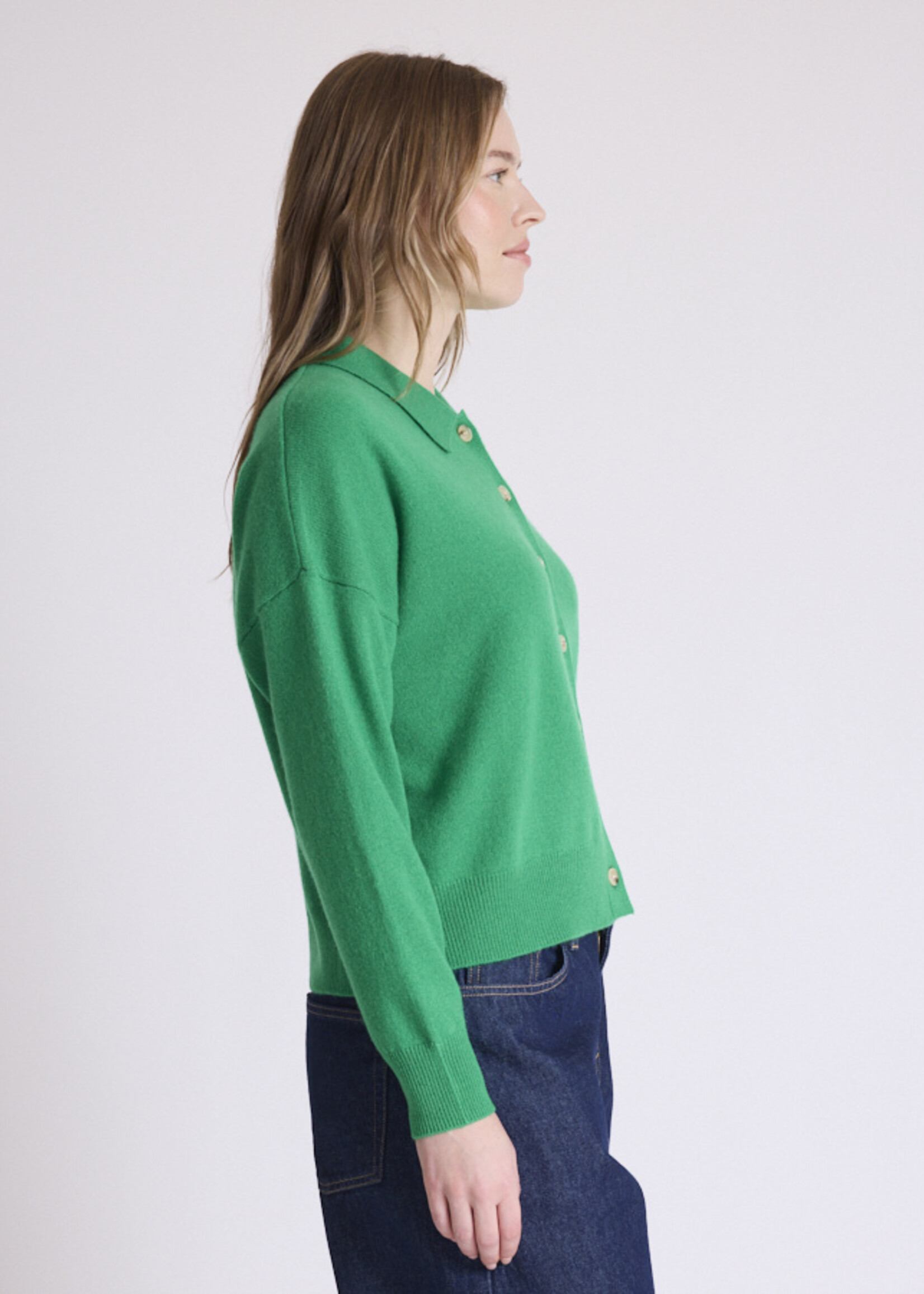 Absolut Cashmere Majura - Pull Col Chemise - Green