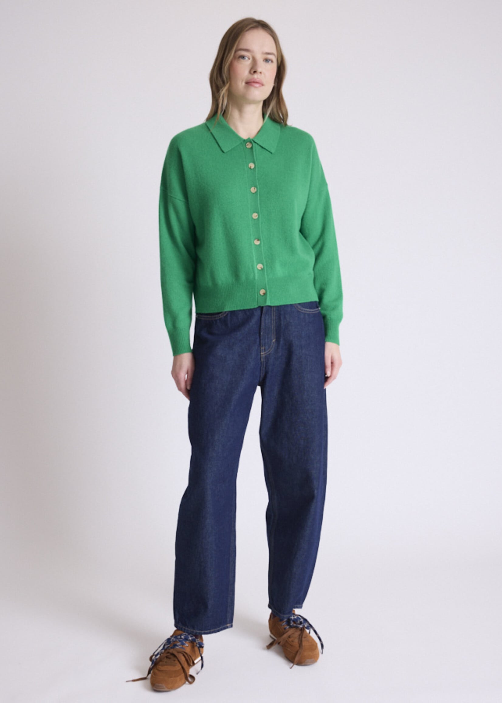 Absolut Cashmere Majura - Pull Col Chemise - Green