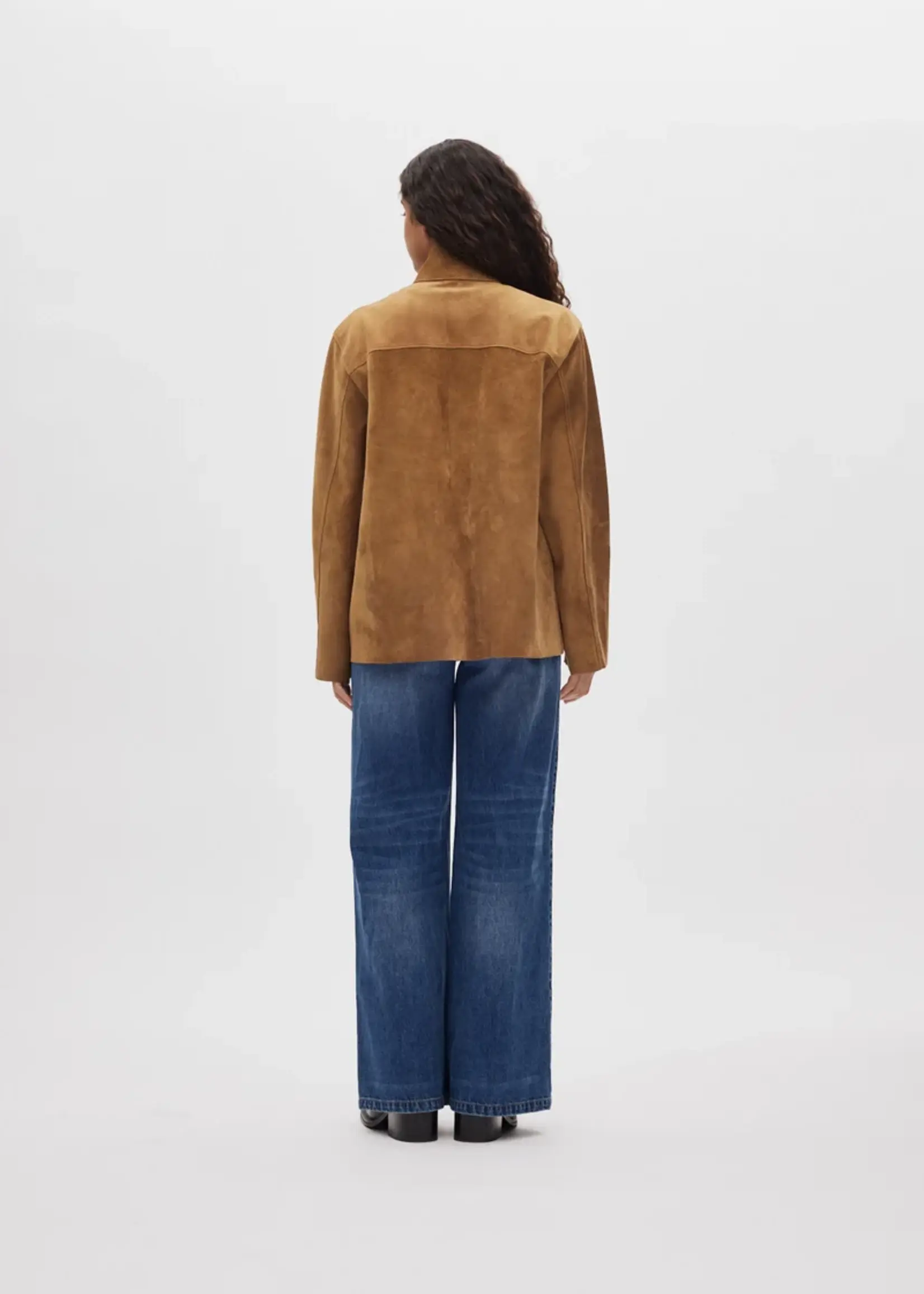 Rabens Saloner Thelma Heavy Suede Jacket - Whiskey