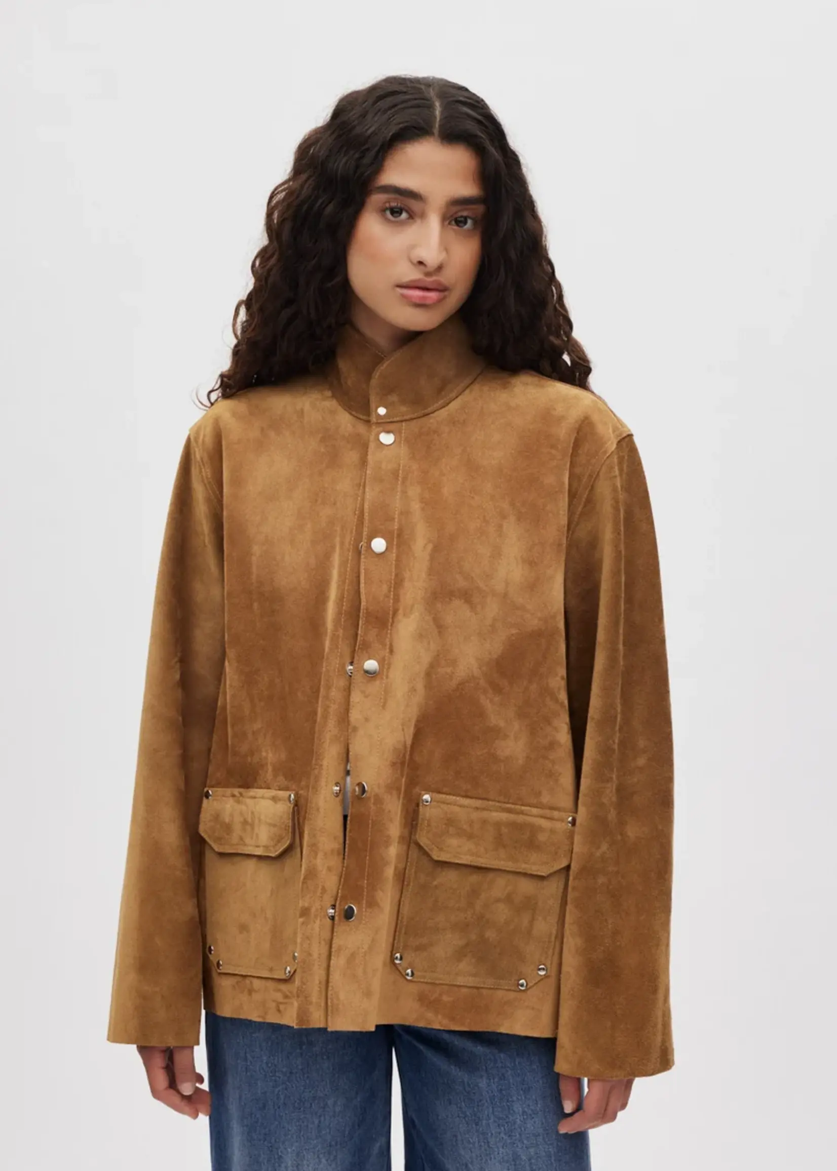 Rabens Saloner Thelma Heavy Suede Jacket - Whiskey