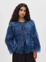 Rabens Saloner Safi Plume Blouse - Navy