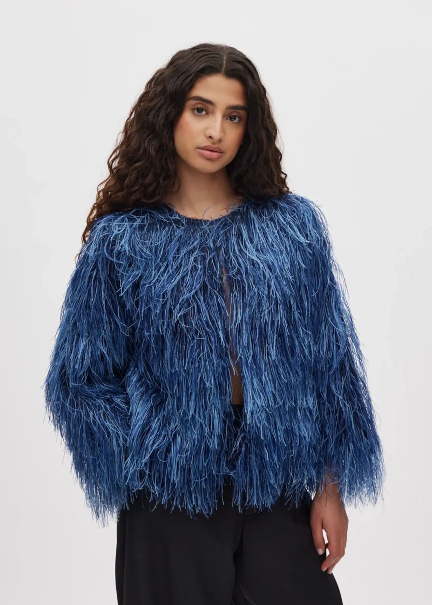 Rabens Saloner Safi Plume Blouse - Navy