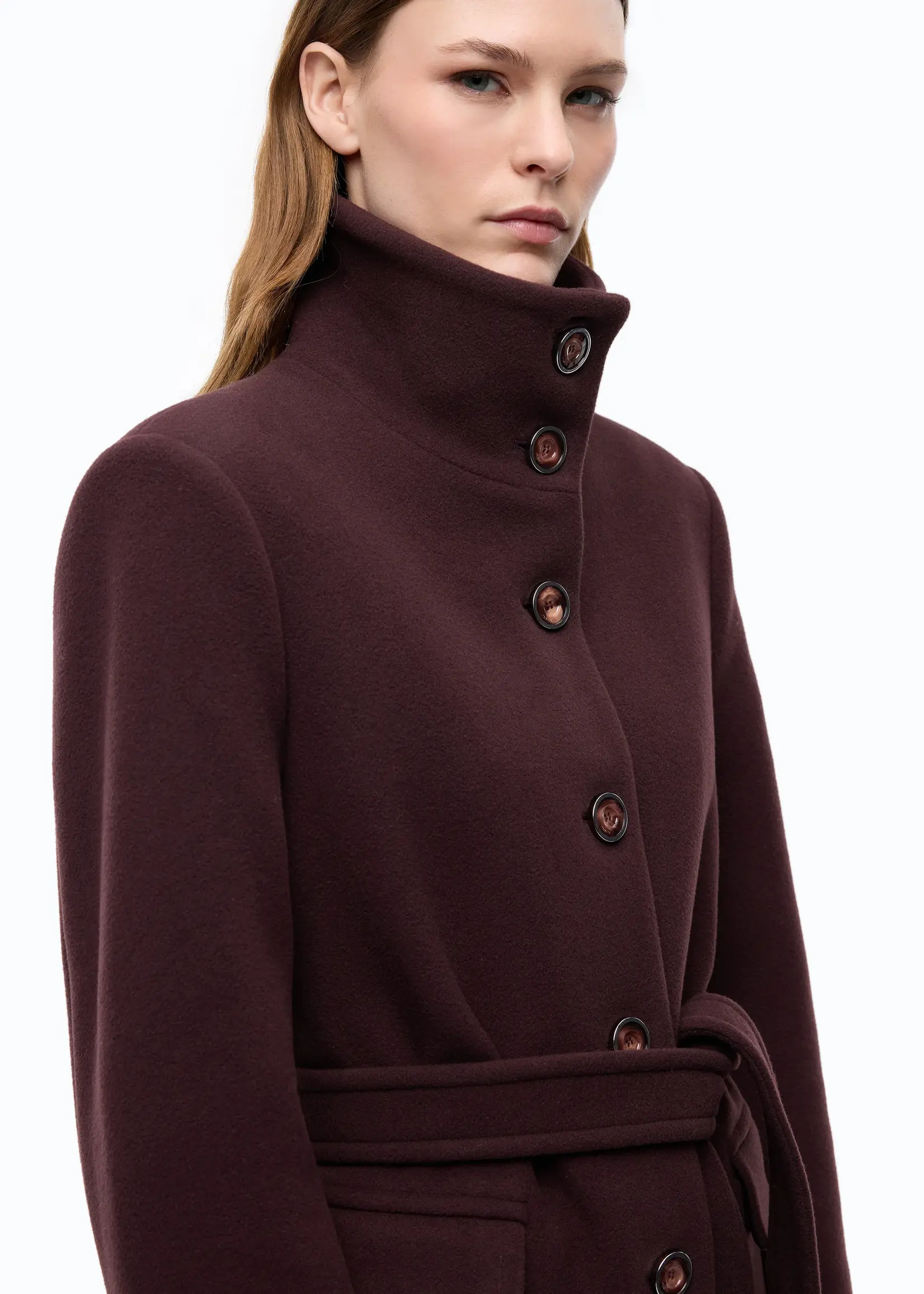 Pinko Citiso panno doppio coat - Bordeaux scuro