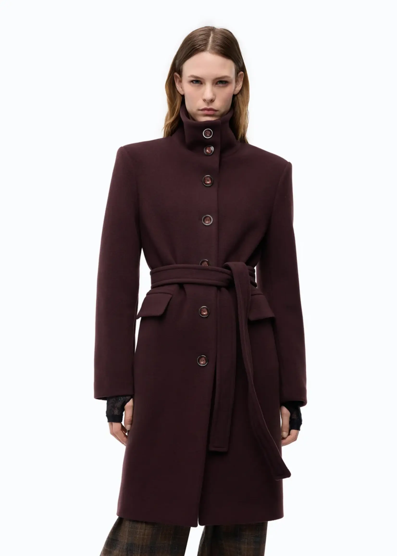Pinko Citiso panno doppio coat - Bordeaux scuro