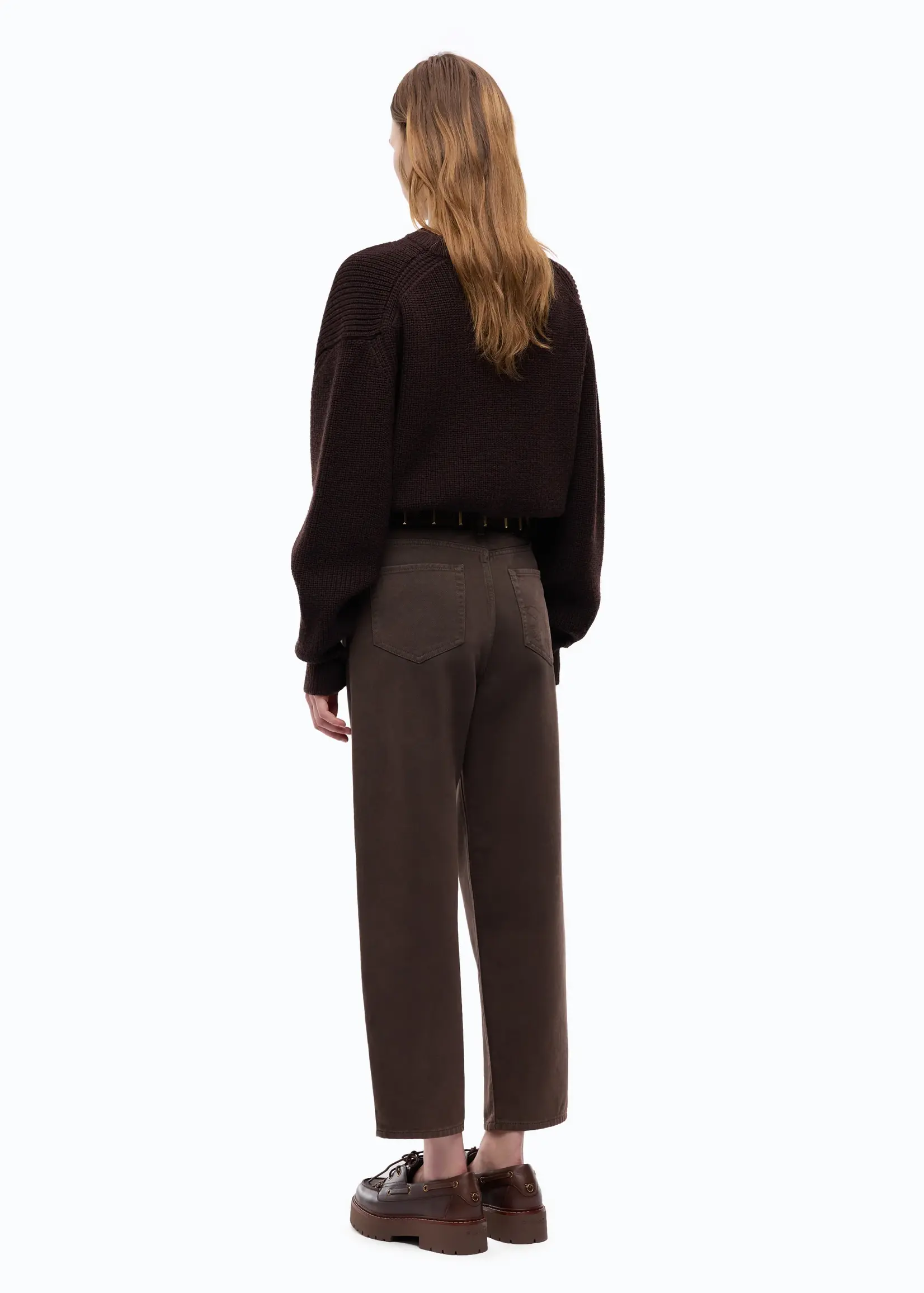 Pinko Estelle fisso washed pants - Black coffee