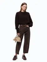 Pinko Estelle fisso washed pants - Black coffee
