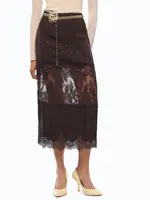 Pinko Glossofila gonna skirt - Black coffee