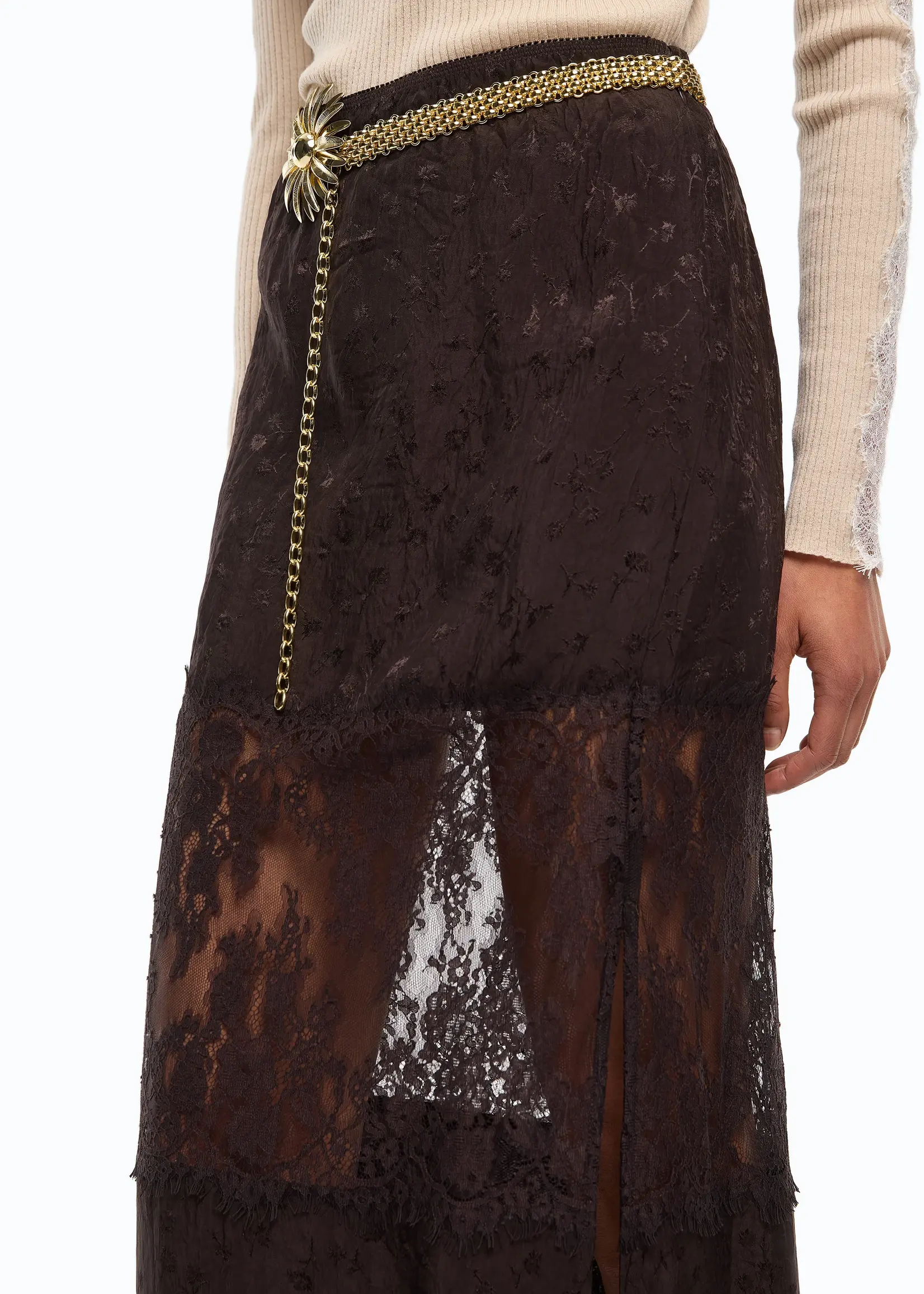 Pinko Glossofila gonna skirt - Black coffee