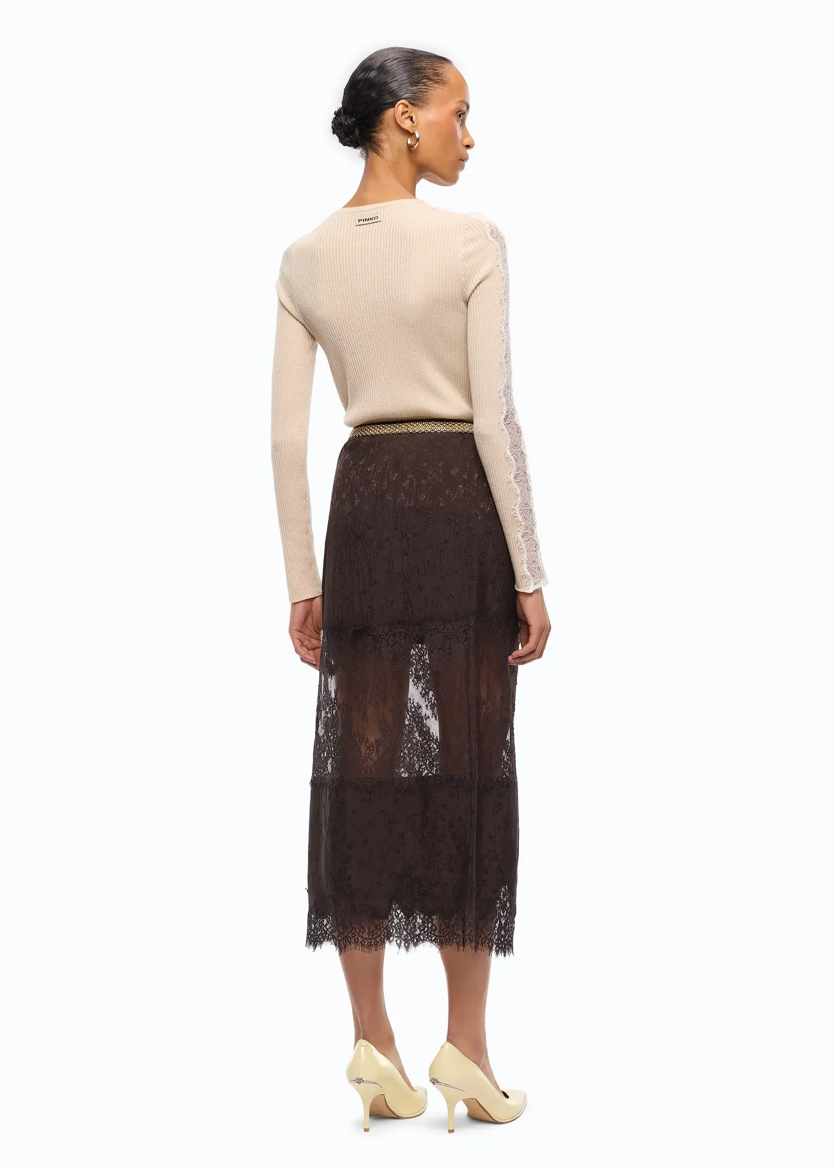 Pinko Glossofila gonna skirt - Black coffee