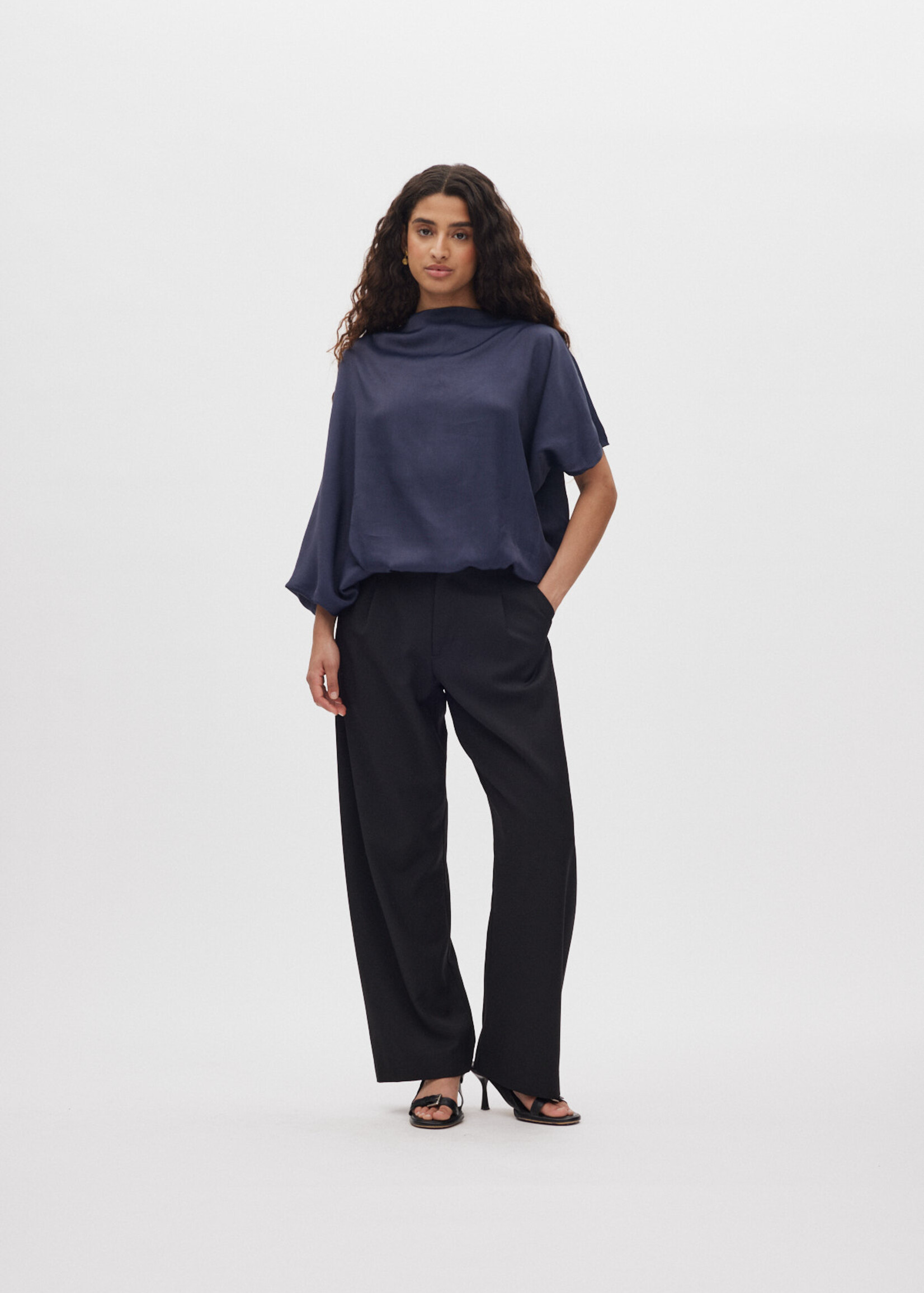 Rabens Saloner Thalia Smooth Tailoring Pants - Black