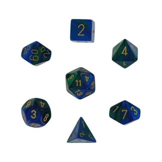 Chessex Gemini Polyhedral 7-Die Sets - Blue-Green W/Gold