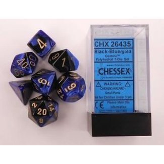 Chessex Gemini Polyhedral 7-Die Sets - Black-Blue W/Gold