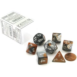 Chessex Gemini Polyhedral 7-Die Sets - Copper-Steel W/White