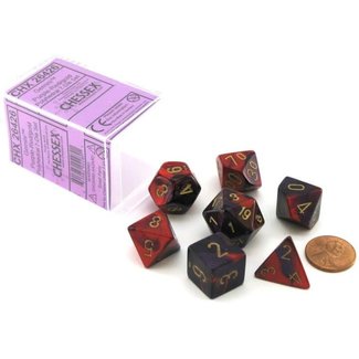 Chessex Gemini Polyhedral 7-Die Sets - Purple-Red W/Gold