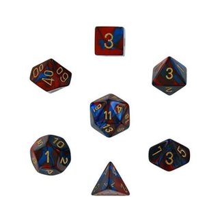 Chessex Gemini Polyhedral 7-Die Sets - Blue-Red W/ Gold