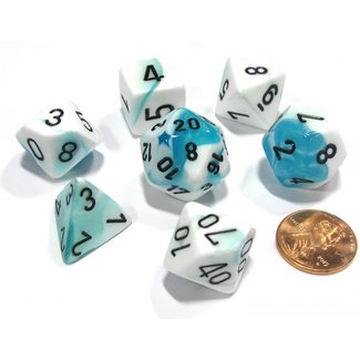 Chessex Gemini Polyhedral 7-Die Sets - White-Teal W/Black