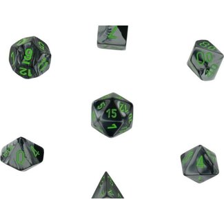 Chessex Gemini Polyhedral 7-Die Sets - Black-Grey W/Green