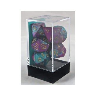 Chessex Gemini Polyhedral 7-Die Sets - Purple-Teal W/Gold