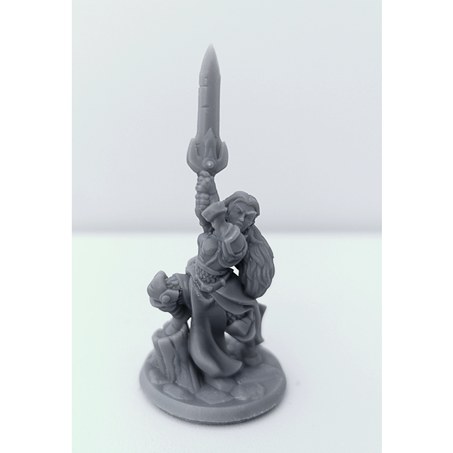 3D Printed Miniature - Fighter Female 01 - Dungeons & Dragons - Hero of the Realm KS