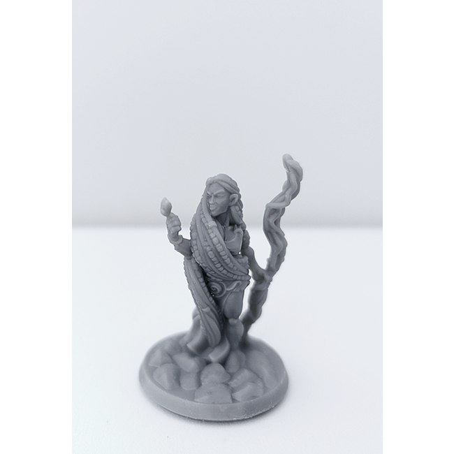 3D Printed Miniature - Druid Female 01 - Dungeons & Dragons - Hero of the Realm KS