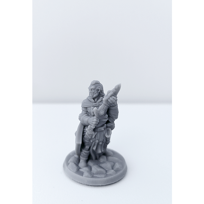 3D Printed Miniature - Fighter Male 02 - Dungeons & Dragons - Hero of the Realm KS