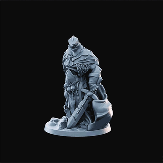 3D Printed Miniature - Fallen Knight  - Dungeons & Dragons - Desolate Plains KS