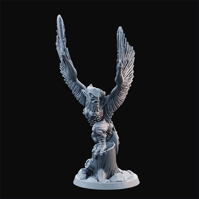 3D Printed Miniature - Harpy02  - Dungeons & Dragons - Desolate Plains KS