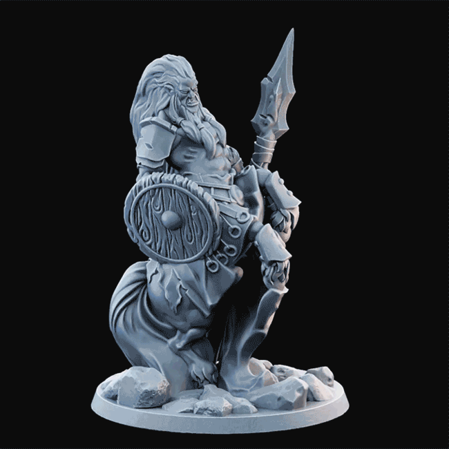 3D Printed Miniature - Centaur 03 Spear  - Dungeons & Dragons - Desolate Plains KS