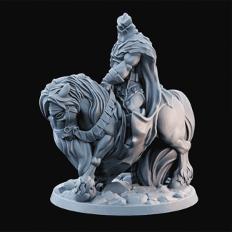 3D Printed Miniature - Fallen Knight Mounted 02  - Dungeons & Dragons - Desolate Plains KS